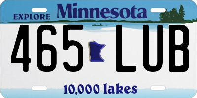 MN license plate 465LUB