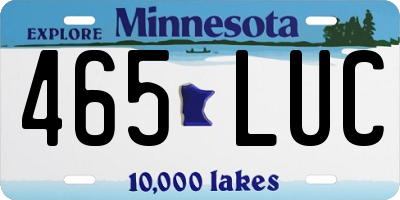 MN license plate 465LUC