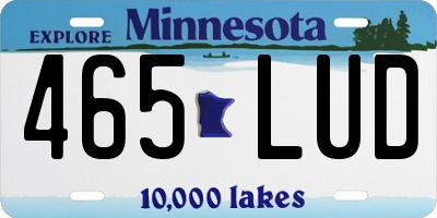 MN license plate 465LUD