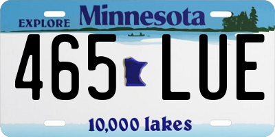 MN license plate 465LUE