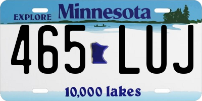 MN license plate 465LUJ