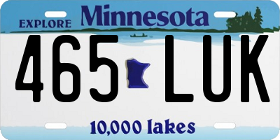 MN license plate 465LUK