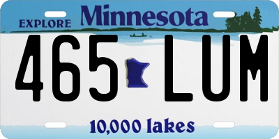 MN license plate 465LUM