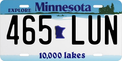 MN license plate 465LUN