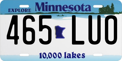 MN license plate 465LUO