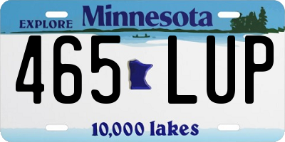 MN license plate 465LUP