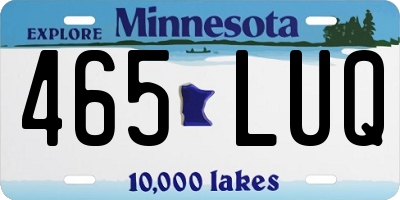 MN license plate 465LUQ