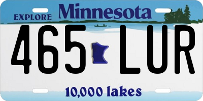 MN license plate 465LUR