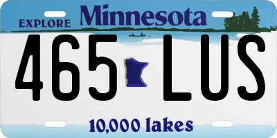 MN license plate 465LUS