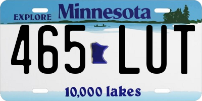 MN license plate 465LUT