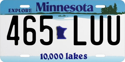 MN license plate 465LUU