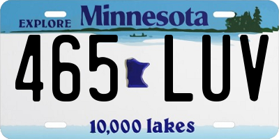 MN license plate 465LUV