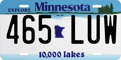 MN license plate 465LUW