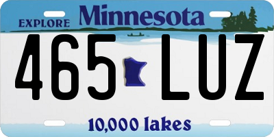 MN license plate 465LUZ