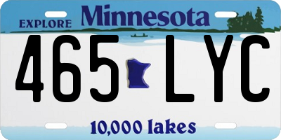 MN license plate 465LYC