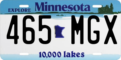 MN license plate 465MGX