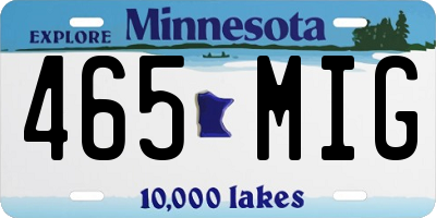 MN license plate 465MIG