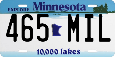 MN license plate 465MIL