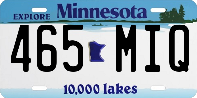 MN license plate 465MIQ