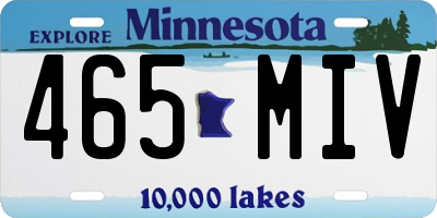 MN license plate 465MIV