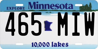 MN license plate 465MIW