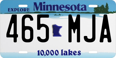 MN license plate 465MJA