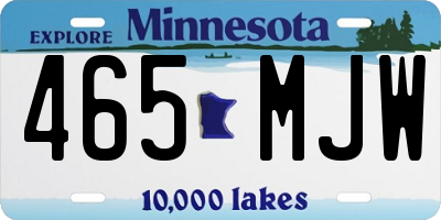 MN license plate 465MJW