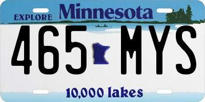 MN license plate 465MYS