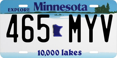 MN license plate 465MYV