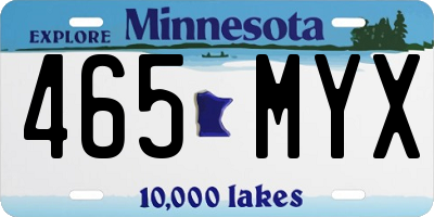 MN license plate 465MYX