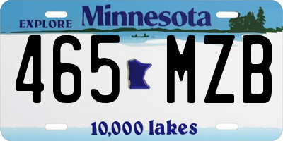 MN license plate 465MZB