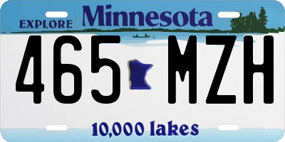 MN license plate 465MZH