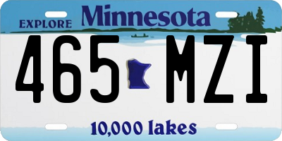 MN license plate 465MZI