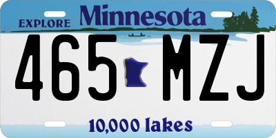 MN license plate 465MZJ