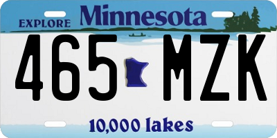 MN license plate 465MZK
