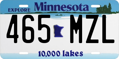 MN license plate 465MZL