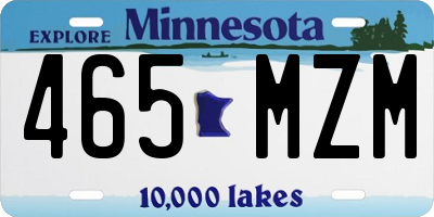 MN license plate 465MZM