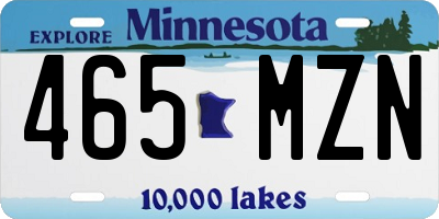 MN license plate 465MZN
