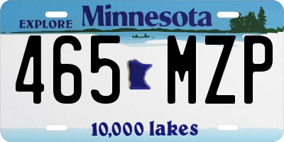 MN license plate 465MZP