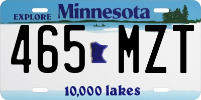 MN license plate 465MZT
