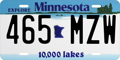 MN license plate 465MZW