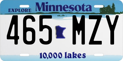 MN license plate 465MZY