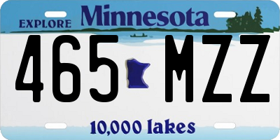 MN license plate 465MZZ