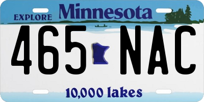 MN license plate 465NAC