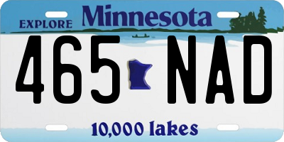 MN license plate 465NAD