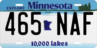MN license plate 465NAF
