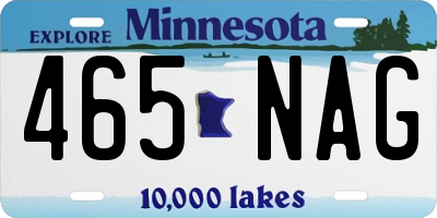 MN license plate 465NAG