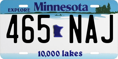 MN license plate 465NAJ