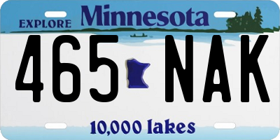 MN license plate 465NAK