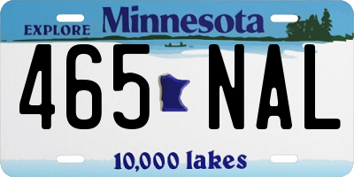 MN license plate 465NAL